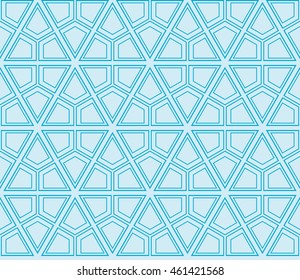 seamless sophisticated geometric pattern based on repetitive simple forms. vector illustration. for interior design, backgrounds, card, textile industry. blue coloring
