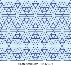 seamless sophisticated geometric pattern based on repetitive simple forms. vector illustration. for interior design, backgrounds, card, textile industry. blue coloring