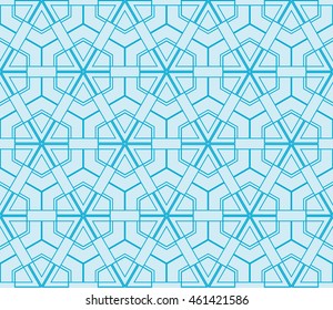 seamless sophisticated geometric pattern based on repetitive simple forms. vector illustration. for interior design, backgrounds, card, textile industry. blue coloring