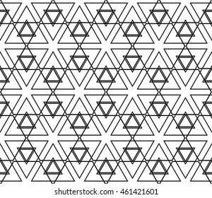 seamless sophisticated geometric pattern based on repetitive simple forms. vector illustration. for interior design, backgrounds, card, textile industry. black and white coloring