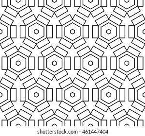 seamless sophisticated geometric pattern based on repetitive simple forms. vector illustration. for interior design, backgrounds, card, textile industry. black and white coloring