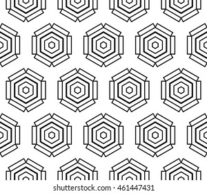 seamless sophisticated geometric pattern based on repetitive simple forms. vector illustration. for interior design, backgrounds, card, textile industry. black and white coloring