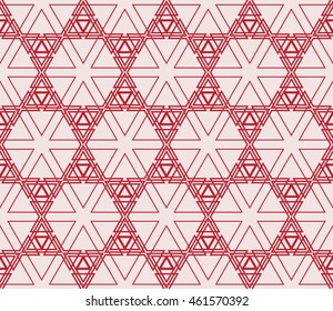 seamless sophisticated geometric pattern based on repetitive simple forms. vector illustration. for interior design, backgrounds, card, textile industry. red coloring