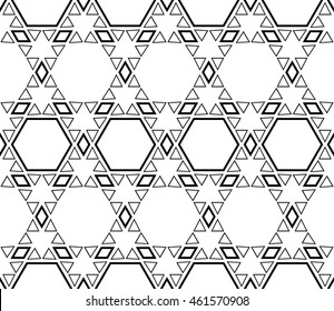seamless sophisticated geometric pattern based on repetitive simple forms. vector illustration. for interior design, backgrounds, card, textile industry. black and white coloring