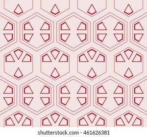 seamless sophisticated geometric pattern based on repetitive simple forms. vector illustration. for interior design, backgrounds, card, textile industry. red coloring