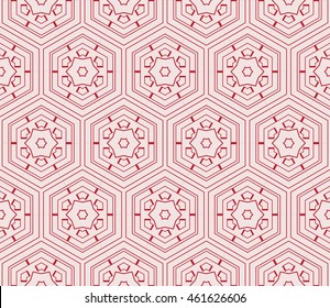 seamless sophisticated geometric pattern based on repetitive simple forms. vector illustration. for interior design, backgrounds, card, textile industry. red coloring