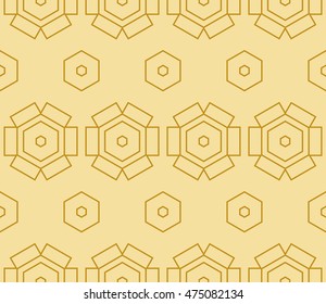 seamless sophisticated geometric pattern based on repetitive simple forms. vector illustration. for interior design, backgrounds, card, textile industry. gold color