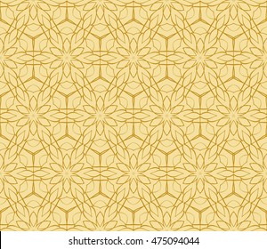 seamless sophisticated geometric pattern based on repetitive simple forms. vector illustration. for interior design, backgrounds, card, textile industry. gold color