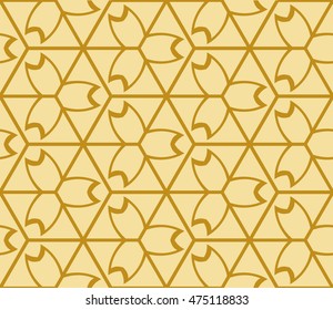 seamless sophisticated geometric pattern based on repetitive simple forms. vector illustration. for interior design, backgrounds, card, textile industry. gold color