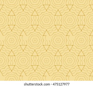 seamless sophisticated geometric pattern based on repetitive simple forms. vector illustration. for interior design, backgrounds, card, textile industry. gold coloring