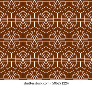 seamless sophisticated geometric pattern based on repetitive simple forms. vector illustration. for interior design, backgrounds, card, textile industry. chocolate coloring