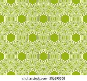 seamless sophisticated geometric pattern based on repetitive simple line and shape forms. vector illustration. for interior design, backgrounds, card, textile industry. green coloring