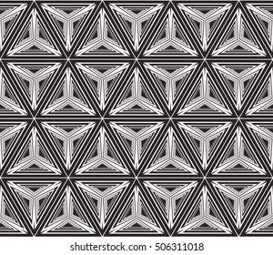 seamless sophisticated geometric pattern based abstract line and shape. vector illustration. for interior design, backgrounds, card, textile industry. black and white coloring