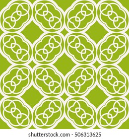 seamless sophisticated geometric pattern based on repetitive simple line and shape forms. vector illustration. for interior design, backgrounds, card, textile industry. green coloring