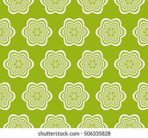 seamless sophisticated geometric pattern based on repetitive simple line and shape forms. vector illustration. for interior design, backgrounds, card, textile industry. green coloring