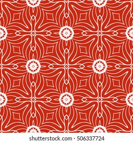 seamless sophisticated geometric pattern based on repetitive simple forms. vector illustration. for interior design, backgrounds, card, textile industry. red coloring