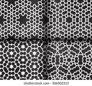 seamless sophisticated geometric pattern based abstract line and shape. vector illustration. for interior design, backgrounds, card, textile industry. black and white coloring
