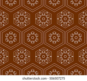 seamless sophisticated geometric pattern based on repetitive simple forms. vector illustration. brown color. for interior design, backgrounds, card, textile industry.