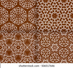seamless sophisticated geometric pattern based on repetitive simple forms. vector illustration. brown color. for interior design, backgrounds, card, textile industry.