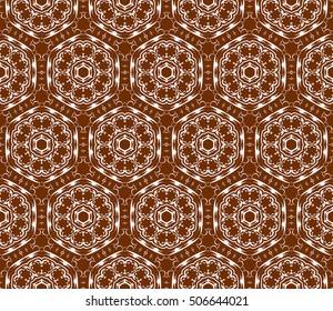 seamless sophisticated geometric pattern based on repetitive simple forms. vector illustration. brown color. for interior design, backgrounds, card, textile industry.