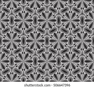 seamless sophisticated geometric pattern based abstract line and shape. vector illustration. for interior design, backgrounds, card, textile industry. black and white coloring