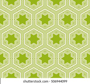 seamless sophisticated geometric pattern based on repetitive simple line and shape forms. vector illustration. for interior design, backgrounds, card, textile industry. green coloring