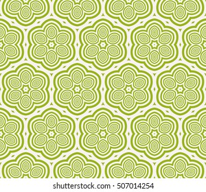 seamless sophisticated geometric pattern based on repetitive simple line and shape forms. vector illustration. for interior design, backgrounds, card, textile industry. green coloring
