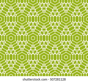 seamless sophisticated geometric pattern based on repetitive simple line and shape forms. vector illustration. for interior design, backgrounds, card, textile industry. green coloring