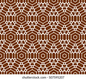 seamless sophisticated geometric pattern based on repetitive simple forms. vector illustration. brown color. for interior design, backgrounds, card, textile industry.
