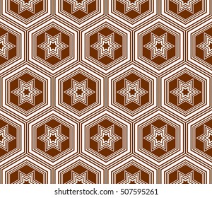 seamless sophisticated geometric pattern based on repetitive simple forms. vector illustration. brown color. for interior design, backgrounds, card, textile industry.