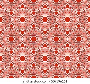 seamless sophisticated geometric pattern based on repetitive simple forms. vector illustration. for interior design, backgrounds, card, textile industry. red coloring