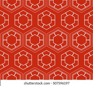 seamless sophisticated geometric pattern based on repetitive simple forms. vector illustration. for interior design, backgrounds, card, textile industry. red coloring
