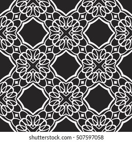 seamless sophisticated geometric pattern based abstract line and shape. vector illustration. for interior design, backgrounds, card, textile industry. black and white coloring