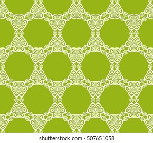 seamless sophisticated geometric pattern based on repetitive simple line and shape forms. vector illustration. for interior design, backgrounds, card, textile industry. green coloring