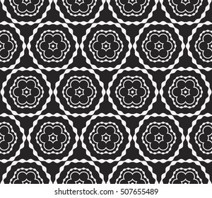 seamless sophisticated geometric pattern based abstract line and shape. vector illustration. for interior design, backgrounds, card, textile industry. black and white coloring