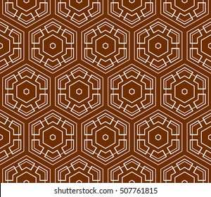 seamless sophisticated geometric pattern based on repetitive simple forms. vector illustration. brown color. for interior design, backgrounds, card, textile industry.