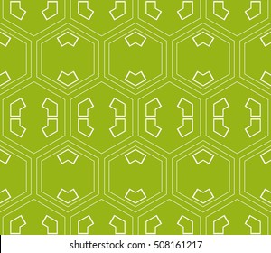 seamless sophisticated geometric pattern based on repetitive simple line and shape forms. vector illustration. for interior design, backgrounds, card, textile industry. green coloring