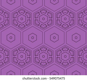 seamless sophisticated geometric pattern based on repetitive simple forms. vector illustration. purple color. for interior design, backgrounds, card, textile industry.