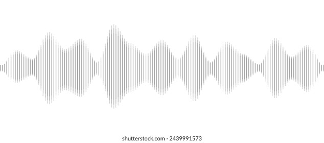 Patrón de onda de sonido sin fisuras. Forma de onda de audio para radio, podcast, grabación de música, vídeo, redes sociales. Línea fina.