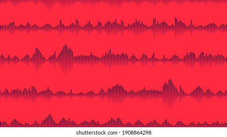 Seamless Sound Waveform Pattern For Music Player, Podcasts, Video Editor, Voise Message In Social Media Chats, Voice Assistant, Recorder. Vector Illustration Element