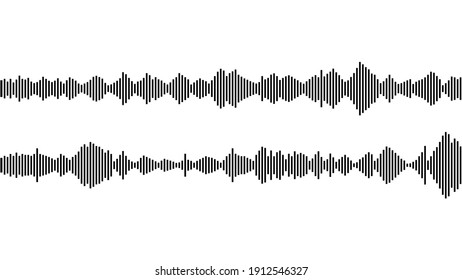 Seamless Sound Waveform Pattern For Music Player, Podcasts, Video Editor, Voise Message In Social Media Chats, Voice Assistant, Recorder. Vector Illustration Element