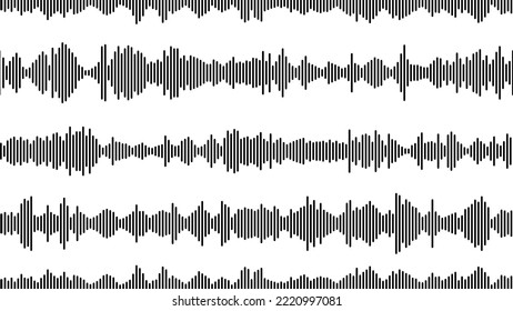 nahtloses Sound-Wellenform-Muster für Musikplayer, Podcasts, Video-Editor, Voise Message in Social Media-Chats, Sprachassistent, Recorder. Vektorgrafik-Element
