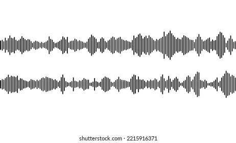 Seamless Sound Waveform Pattern For Radio Podcasts, Music Player, Video Editor, Voise Message In Social Media Chats, Voice Assistant, Recorder. Vector Illustration Element