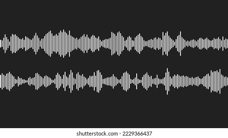 seamless sound waveform pattern for radio podcast, music player, video editor, voise message in social media chats, voice assistant, recorder. vector illustration element