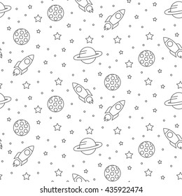 Seamless Space Pattern Background