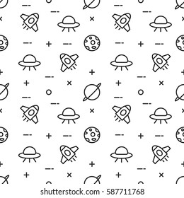seamless space pattern background