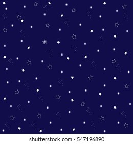 Seamless space pattern. Space stars background. Vector illustration.
