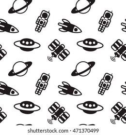 Seamless space pattern. Vector illustration. 