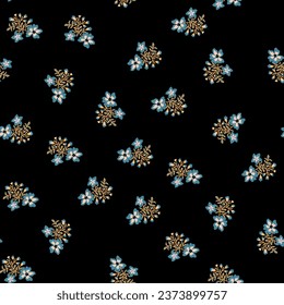 seamless, spaced out, floral pattern, flowers in bunches, clusters