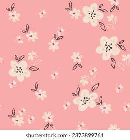 seamless, spaced out, floral pattern, flowers in bunches, clusters